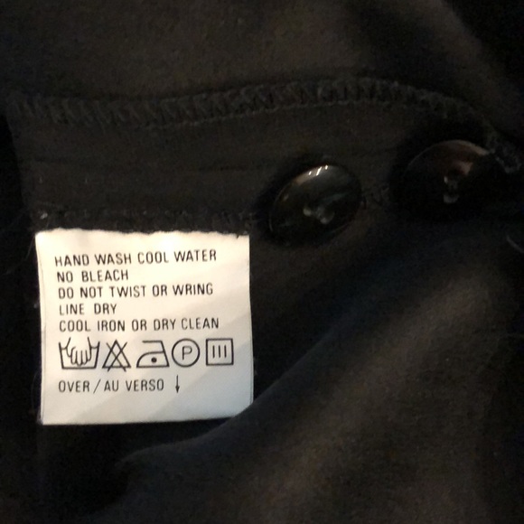 VTG Liz Claiborne Collection 100% Silk Washable Black Tunic Top With Pockets - Picture 8 of 10